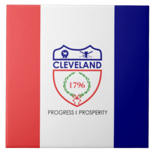 Flag of Cleveland (Ohio) Ceramic Tile