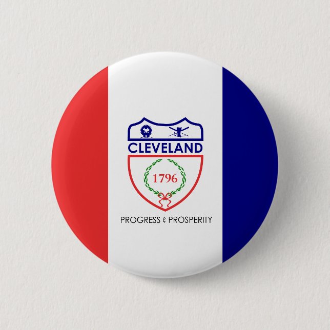 Flag of Cleveland, Ohio Pinback Button (Front)
