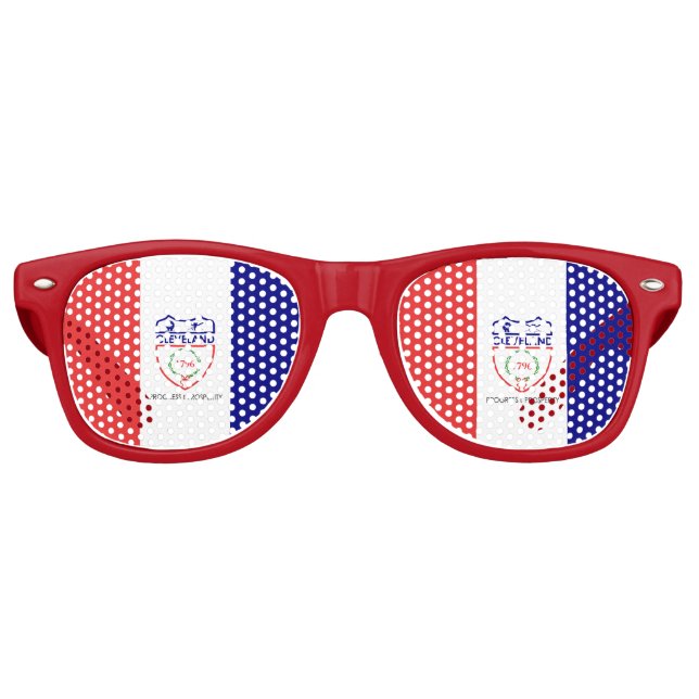 Flag of Cleveland, Ohio Retro Sunglasses (Front)