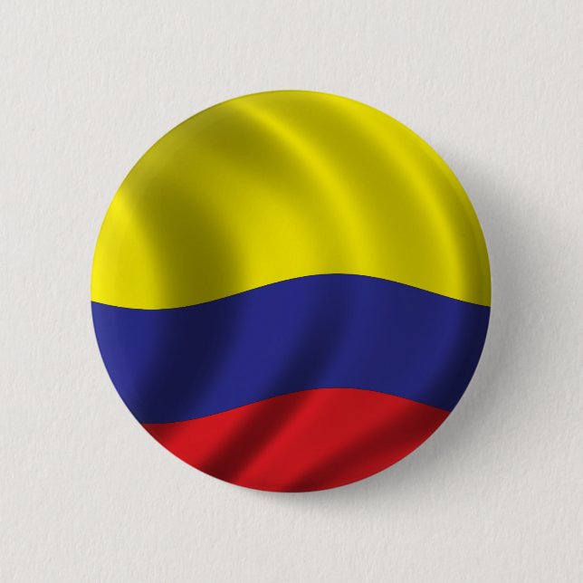 Flag of Colombia 6 Cm Round Badge (Front)