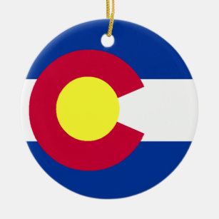 Flag of Colorado Ceramic Tree Decoration