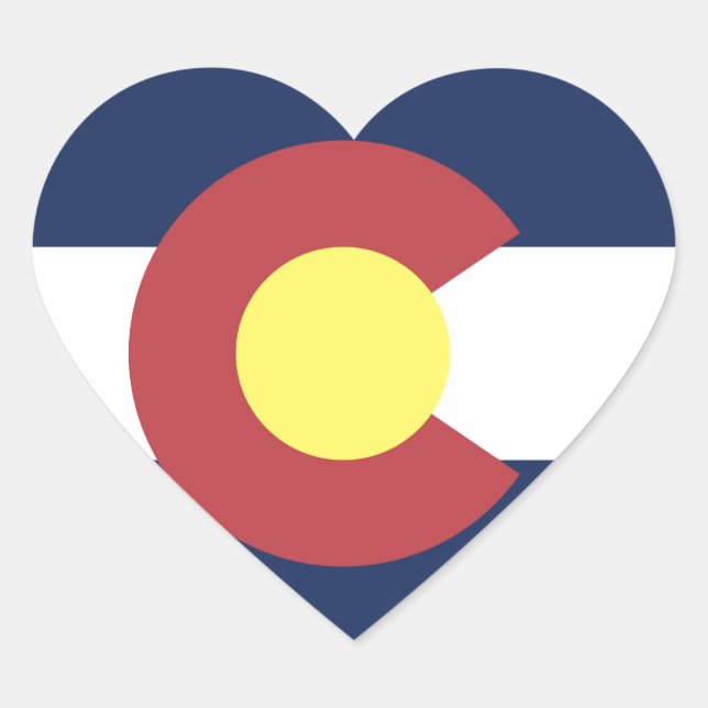 Flag of Colorado Heart Sticker (Front)