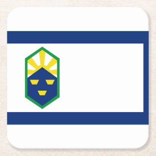 Flag of Colorado Springs, Colorado Square Paper Coaster