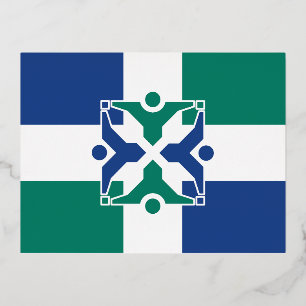 Flag of Columbia, Missouri Foil Holiday Postcard