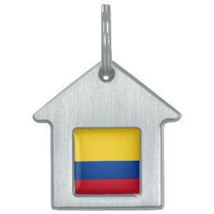 Flag of Columbia, Republic of Colombia Pet Name Tag