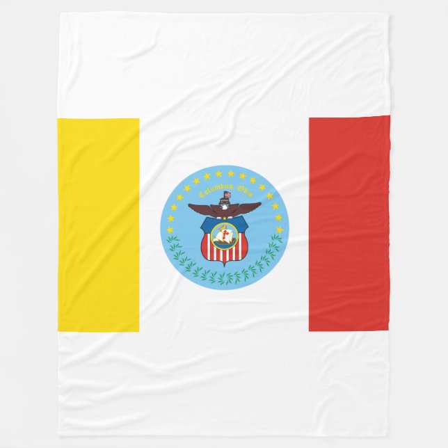 Flag of Columbus, Ohio Fleece Blanket (Front)