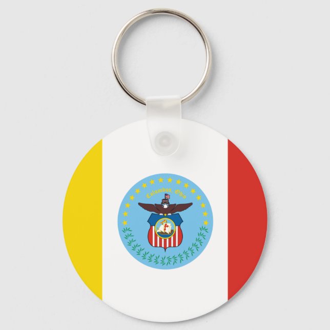 Flag of Columbus, Ohio Key Ring (Front)