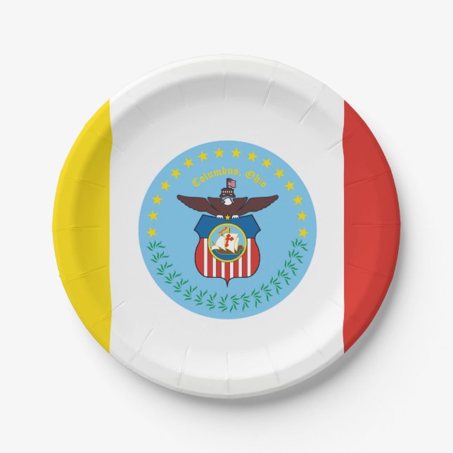 Flag of Columbus, Ohio Paper Plates (Front)