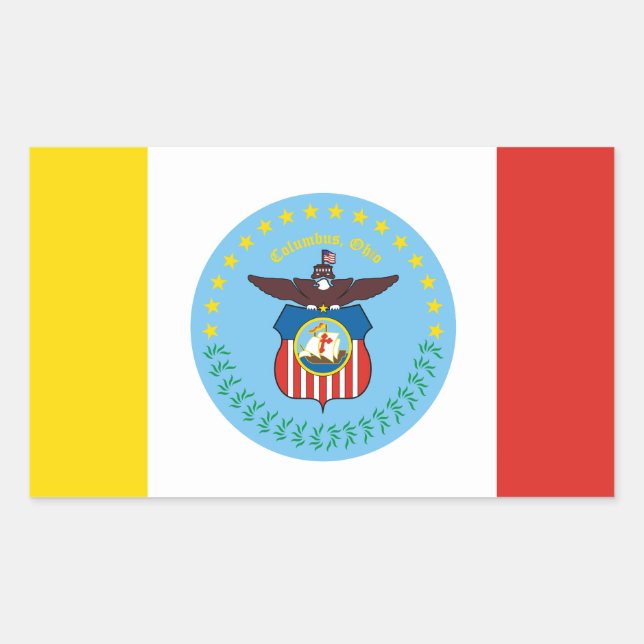 Flag of Columbus, Ohio Rectangular Sticker (Front)