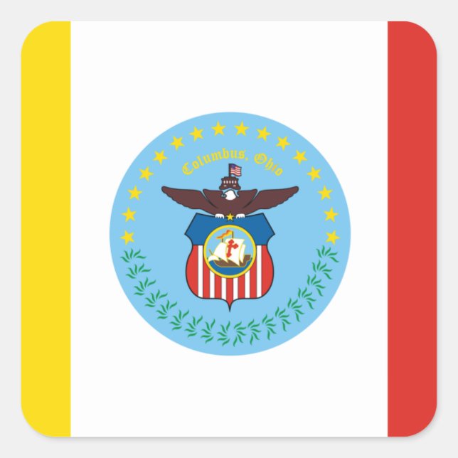 Flag of Columbus, Ohio Square Sticker (Front)