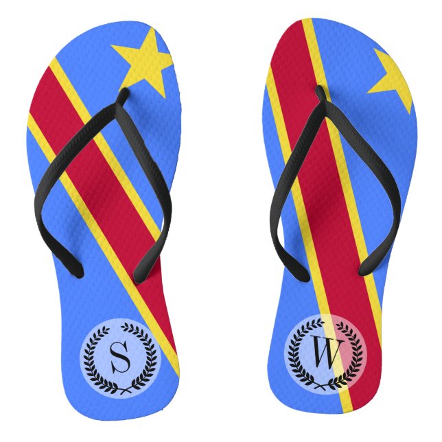 Flag of Congo Thongs (Footbed)