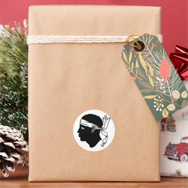 Flag of Corsica Classic Round Sticker (Holiday)