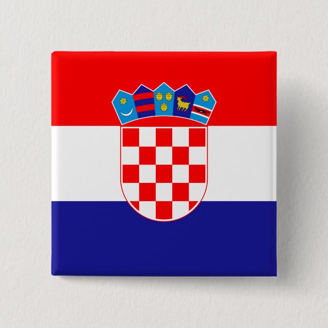 Flag of Croatia 15 Cm Square Badge (Front)