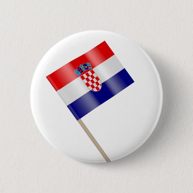 Flag of Croatia 6 Cm Round Badge (Front)