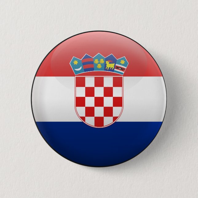 Flag of Croatia 6 Cm Round Badge (Front)