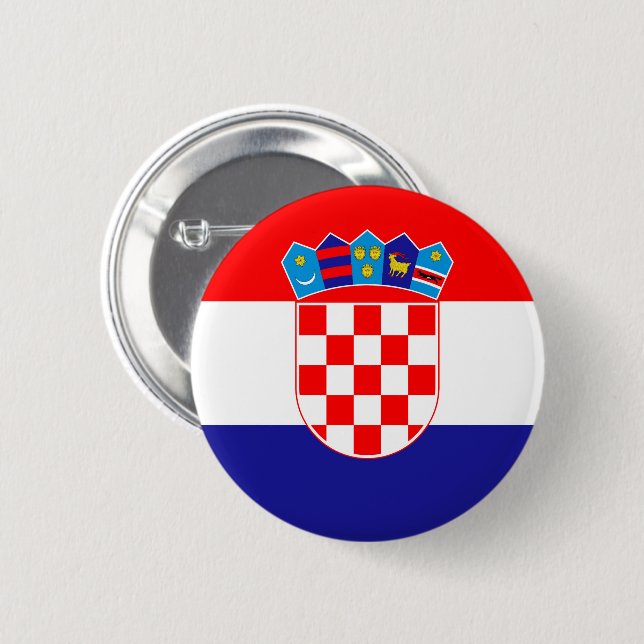 Flag of Croatia 6 Cm Round Badge (Front & Back)