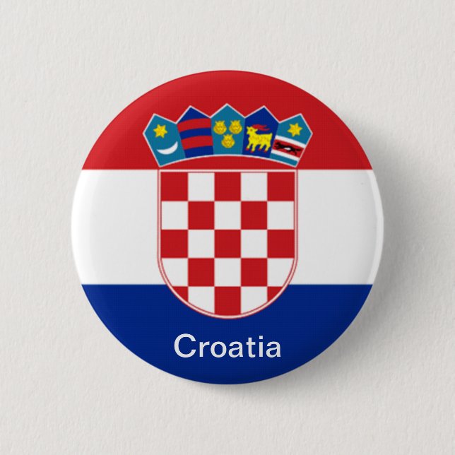 Flag of Croatia 6 Cm Round Badge (Front)