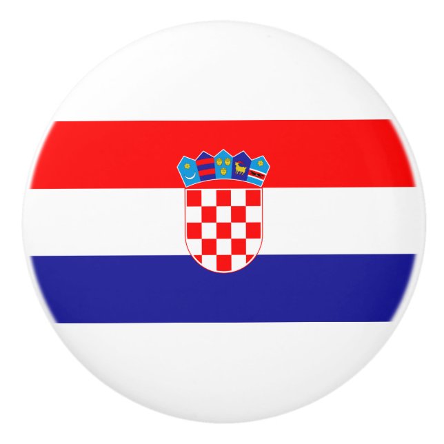 Flag of Croatia Ceramic Knob (Front)