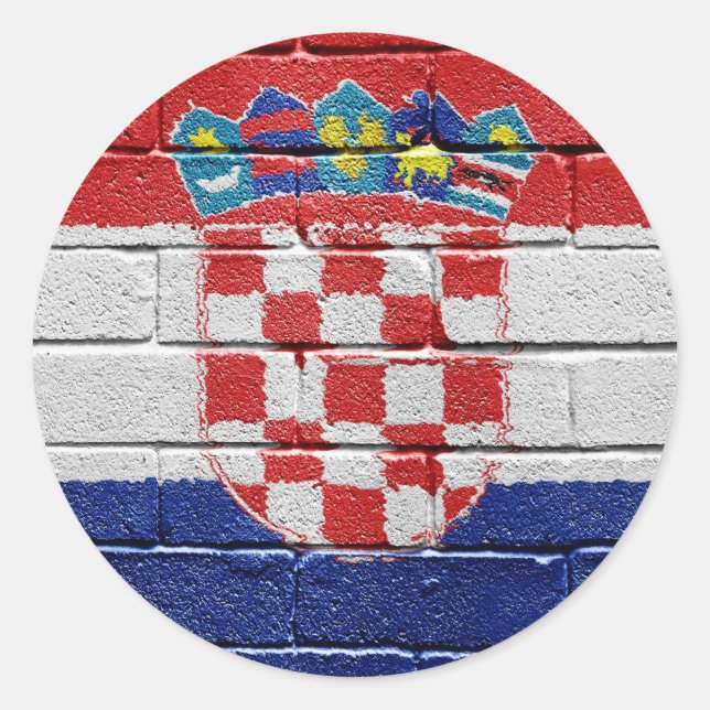 Flag of Croatia Classic Round Sticker (Front)