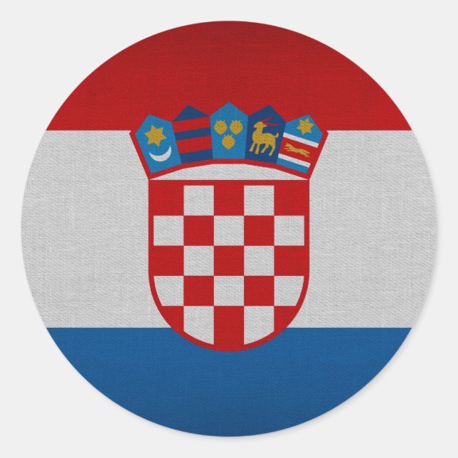 Flag of Croatia Classic Round Sticker (Front)