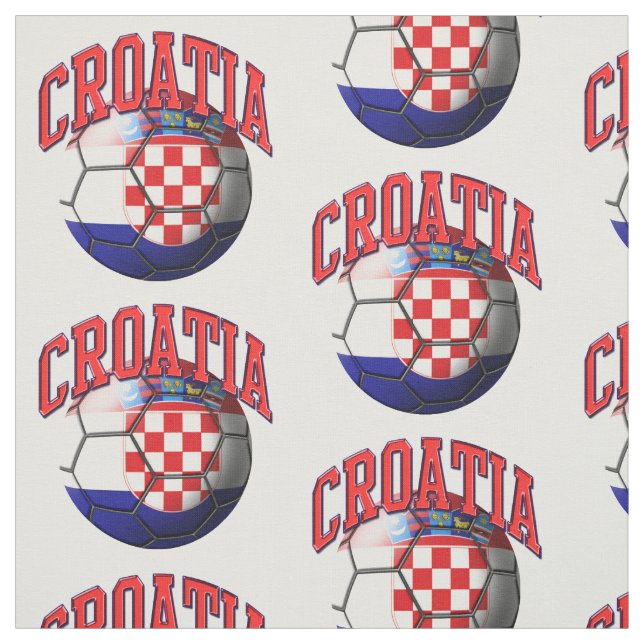 Flag of Croatia Croatian Soccer Ball Pattern Fabric (Swatch)