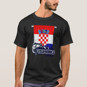 Flag Of Croatia Fishing In Croatia Croatia Fishi T-Shirt