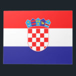 Flag of Croatia Notepad<br><div class="desc">This design features the national flag of Croatia, which is a country in Southeast Europe. It borders Slovenia to the northwest, Hungary to the northeast, Serbia to the east, Bosnia and Herzegovina and Montenegro to the southeast, and a maritime border with Italy. The capital city of Croatia is Zagreb; in...</div>