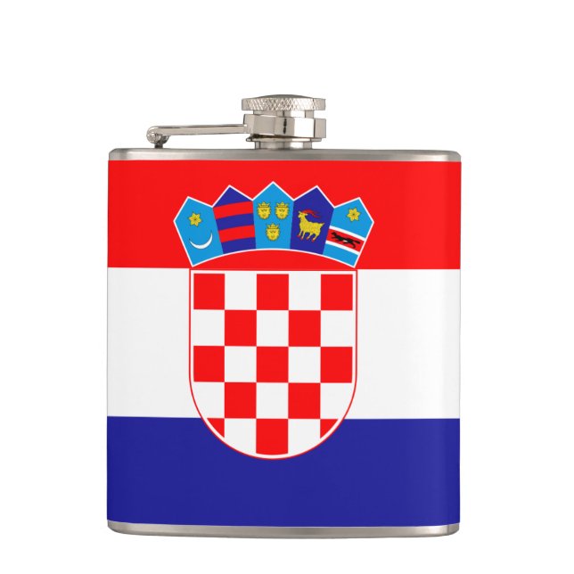 Flag of Croatia Vinyl Wrapped Flask (Front)