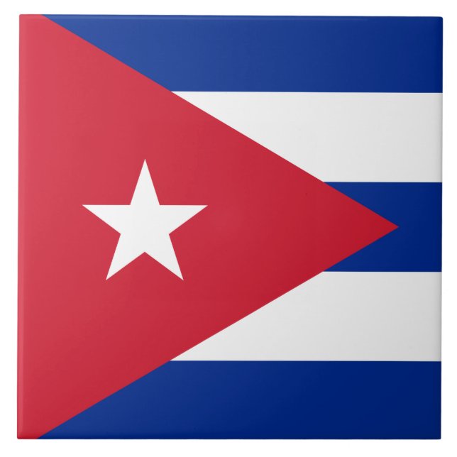 Flag of Cuba Ceramic Tile (Front)