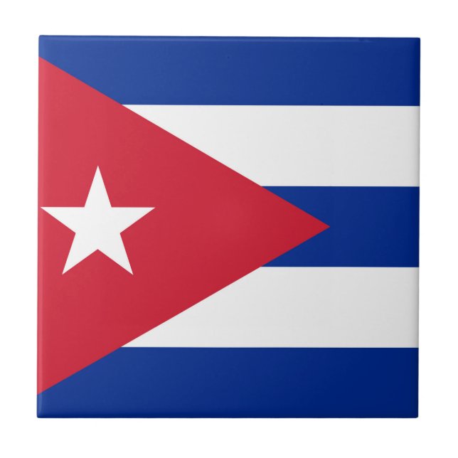 Flag of Cuba Ceramic Tile (Front)