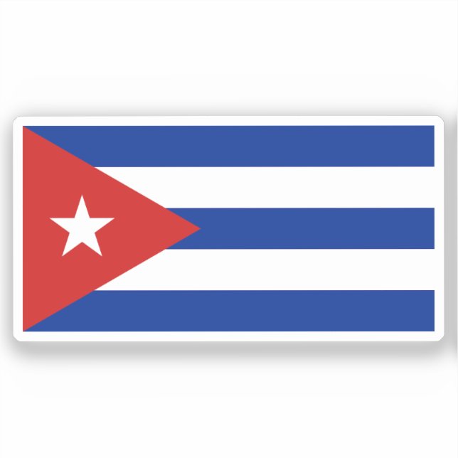 Flag of Cuba Custom-Cut Vinyl Sticker (Front)