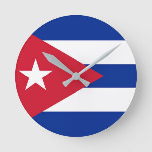 Flag of Cuba Round Clock
