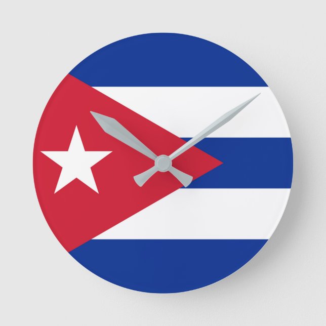 Flag of Cuba Round Clock (Front)