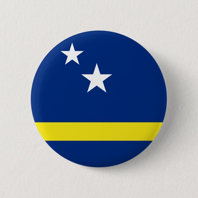 Flag of Curaçao 6 Cm Round Badge (Front)