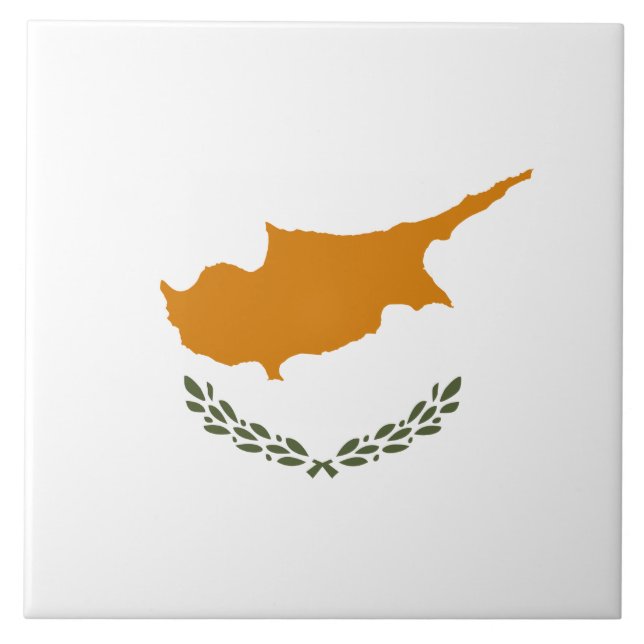 Flag of Cyprus (Greek Cypriot) Ceramic Tile (Front)