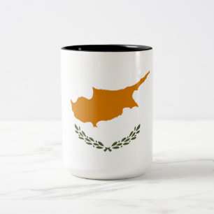 Flag of Cyprus (Greek Cypriot) Two-Tone Coffee Mug