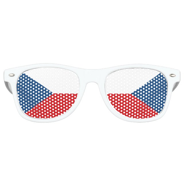 Flag of Czech Republic Retro Sunglasses (Front)