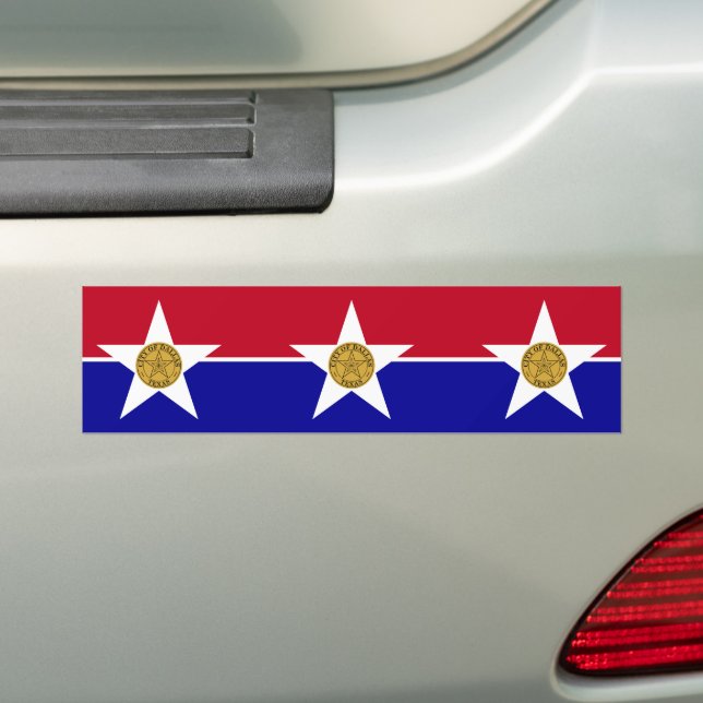 Flag of Dallas (Texas) Bumper Sticker (On Car)