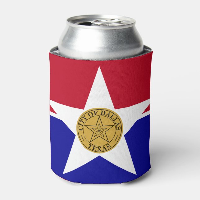 Flag of Dallas, Texas Can Cooler (Can Front)