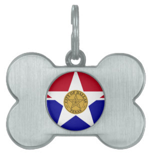 Flag of Dallas, Texas Pet ID Tag