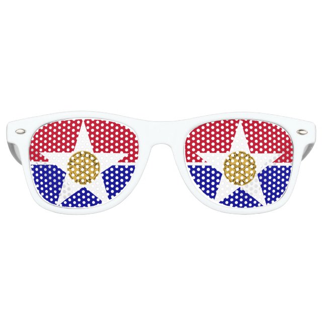 Flag of Dallas, Texas Retro Sunglasses (Front)