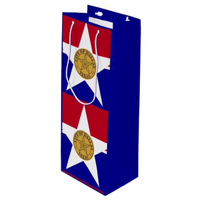 Flag of Dallas, Texas Wine Gift Bag (Front Angled)