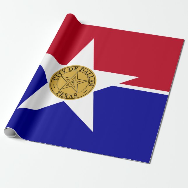 Flag of Dallas (Texas) Wrapping Paper (Unrolled)