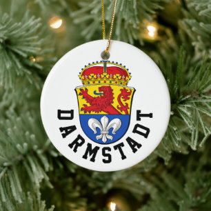 Flag of Darmstadt, Germany Ceramic Ornament