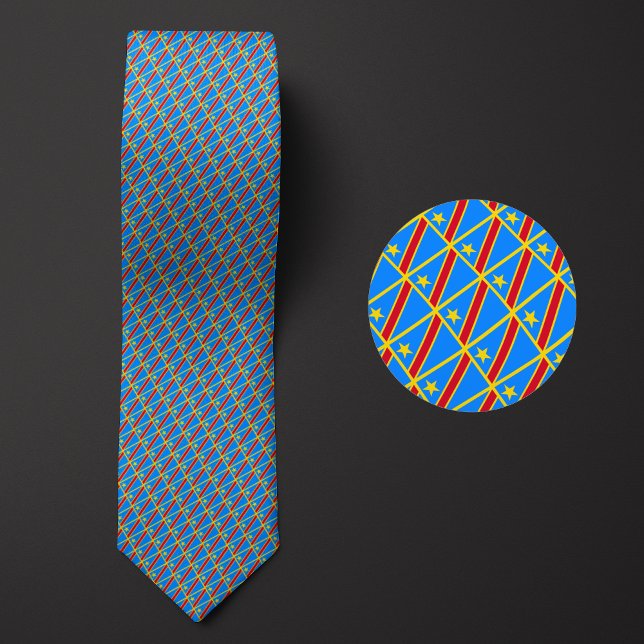 Flag of  Democratic Republic of the Congo Pattern Tie (Creator Uploaded)