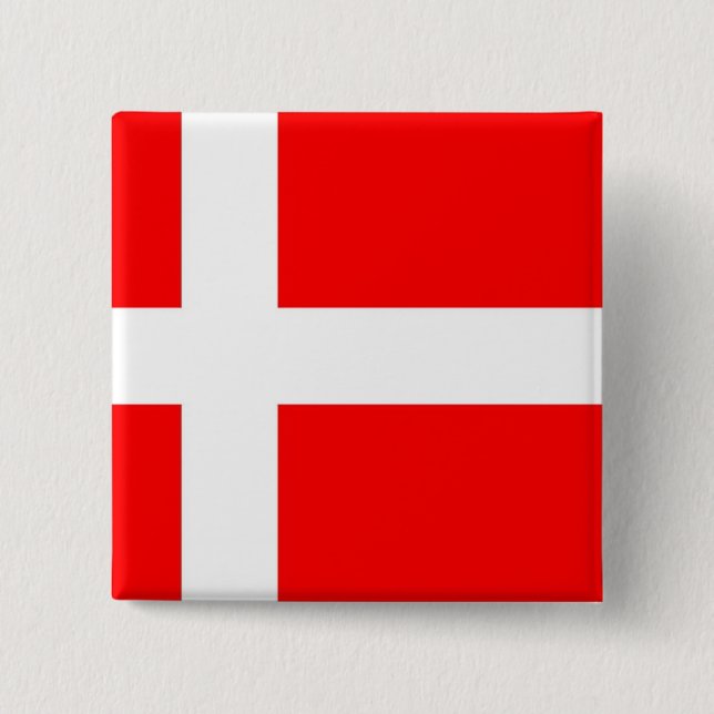 Flag of Denmark 15 Cm Square Badge (Front)