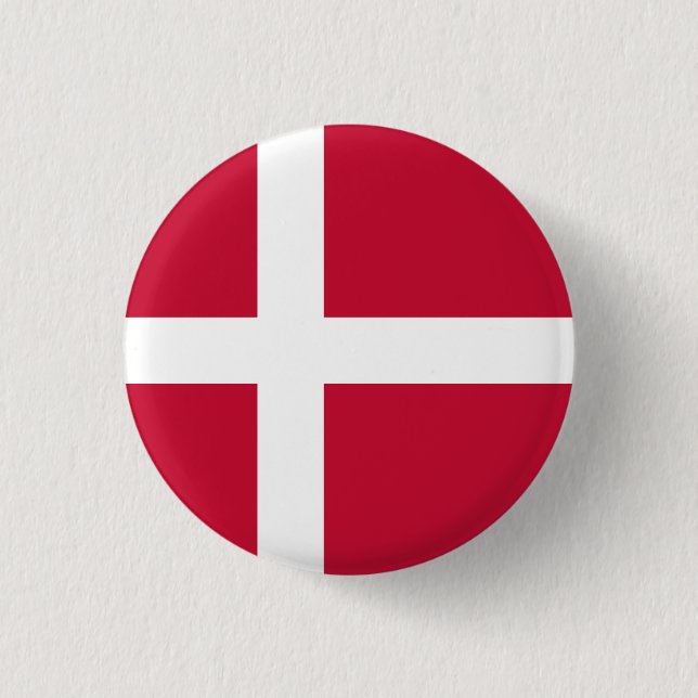 Flag of Denmark 3 Cm Round Badge (Front)