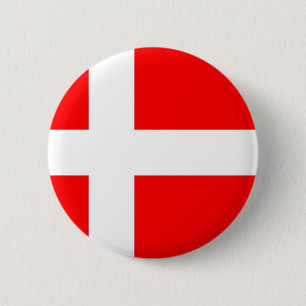 Flag of Denmark 6 Cm Round Badge