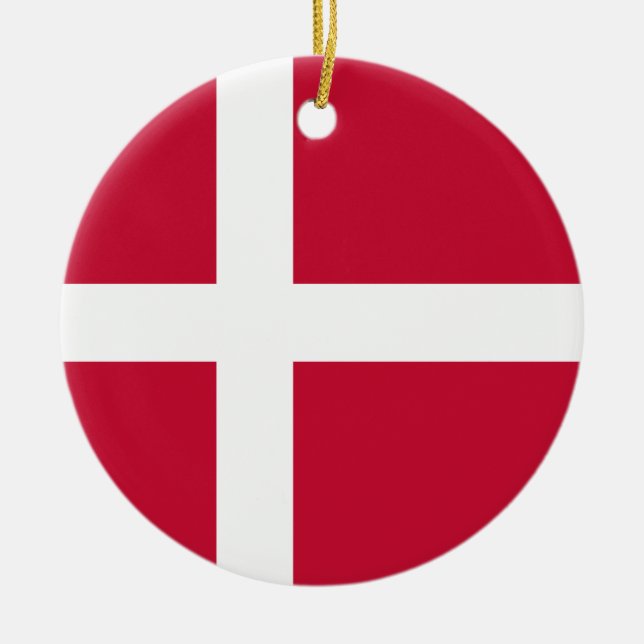 Flag of Denmark Ceramic Ornament (Front)