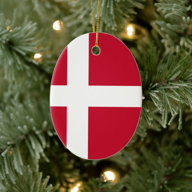 Flag of Denmark Ceramic Ornament (Tree)